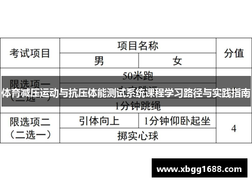 体育减压运动与抗压体能测试系统课程学习路径与实践指南